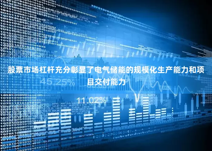 股票市场杠杆充分彰显了电气储能的规模化生产能力和项目交付能力